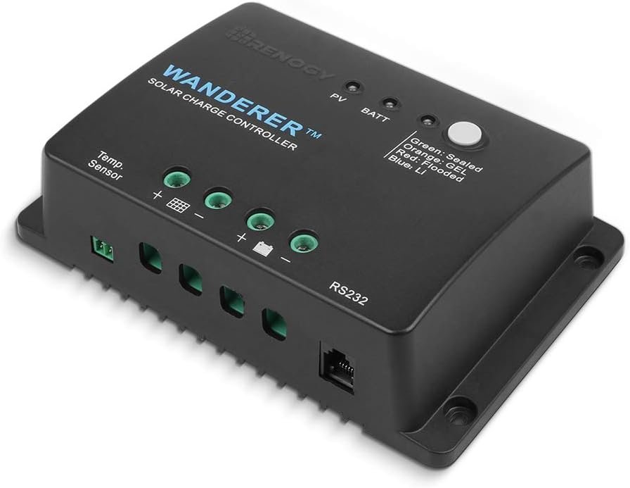 Renogy Wanderer Li 30A PWM Charge Controller for 12V Solar Panel Systems