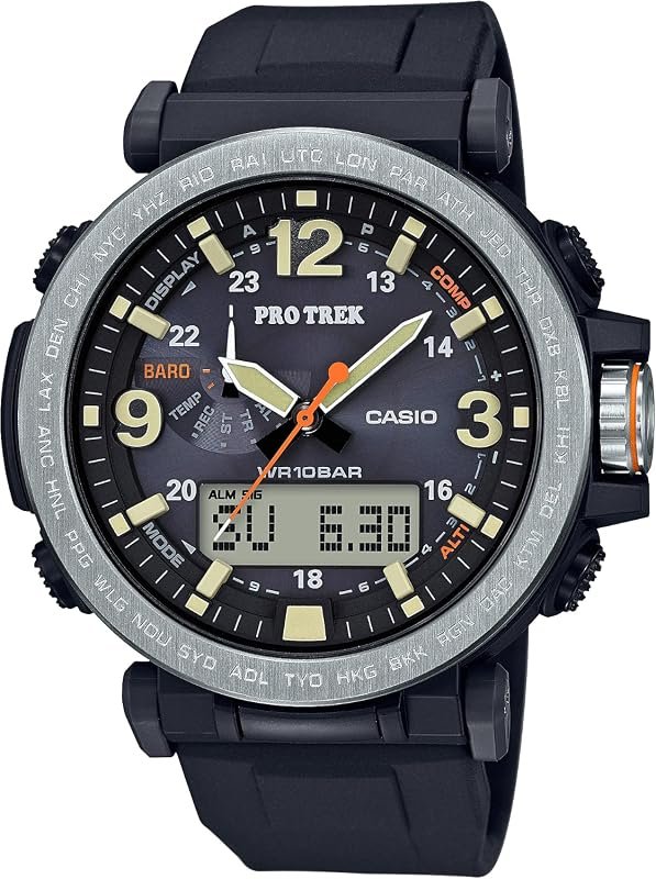 Casio PRG600 Pro Trek Series: 100M WR, 1/100 Sec Stopwatch, Solar Powe