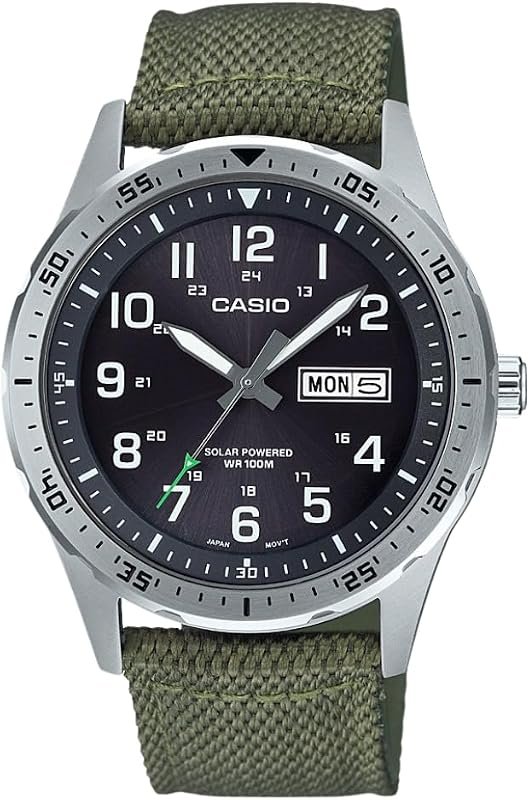 Casio MTPS120L Series: Unisex Analog Watch, 100M WR, Solar Powered, St