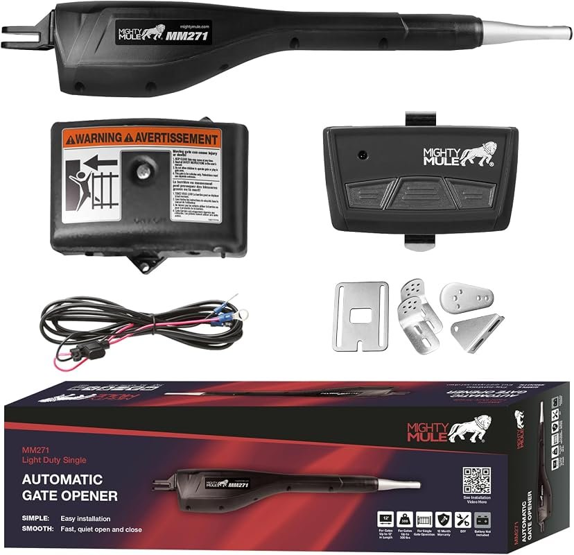 Mighty Mule MM271 Automatic Gate Opener with Solar Ready, includes rem
