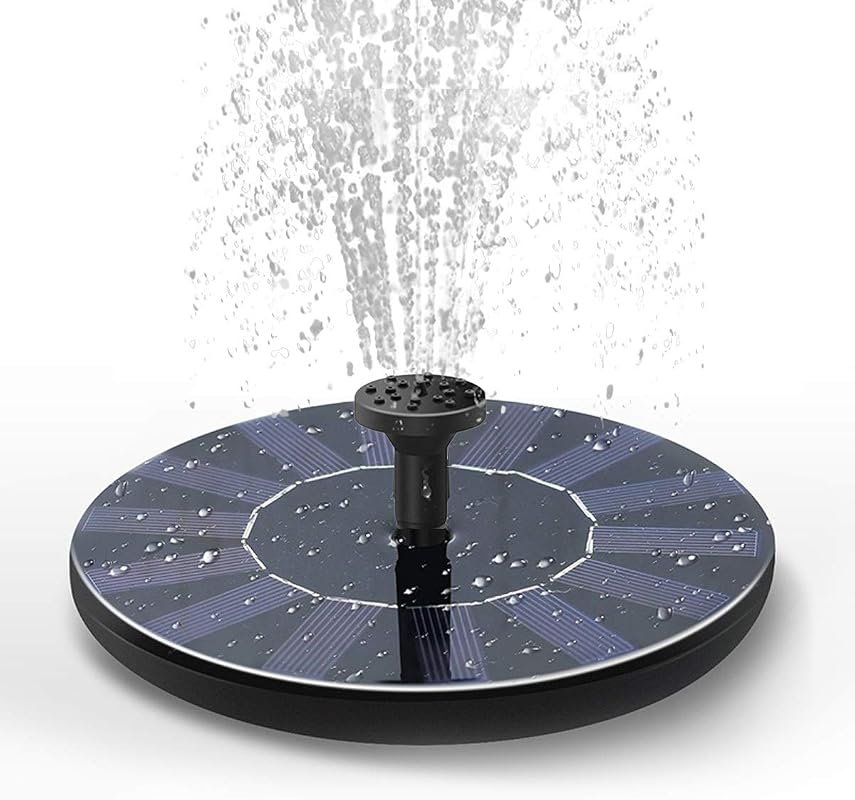 New Upgraded Mini Solar Fountain Pump, 1.5W, Free-Standing Panel Kit for Garden, Pond, Pool