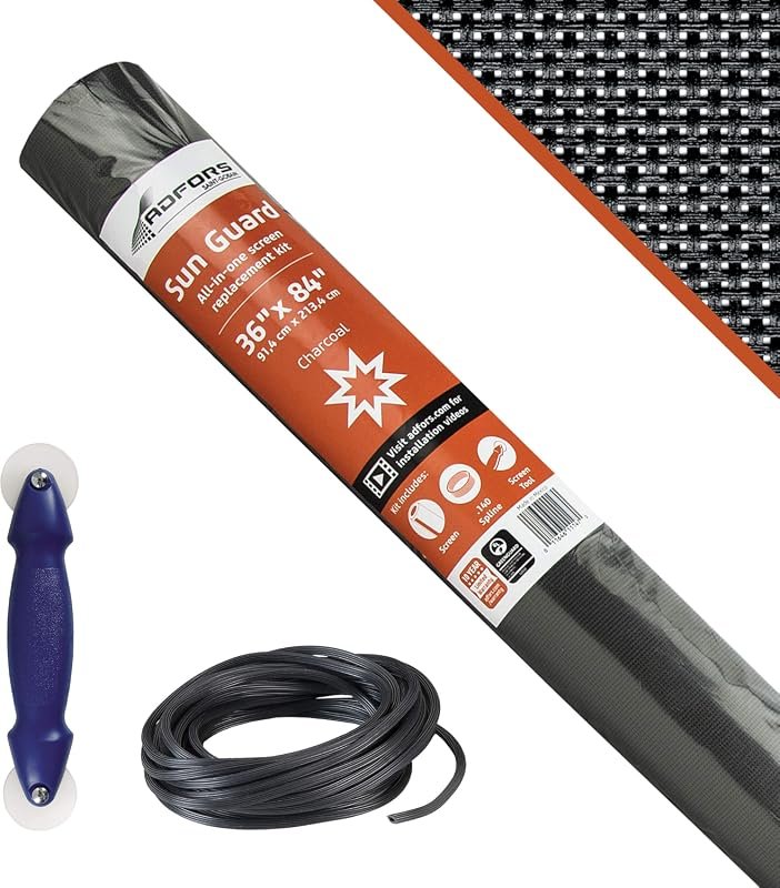 Saint-Gobain ADFORS Charcoal Sun Guard Repair Kit, 36x84 Inches, DIY W