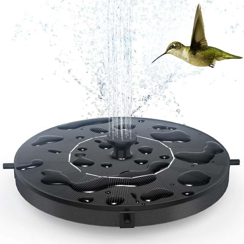 Floating Solar Powered Water Fountain Pump for Bird Bath, Garden, Pond