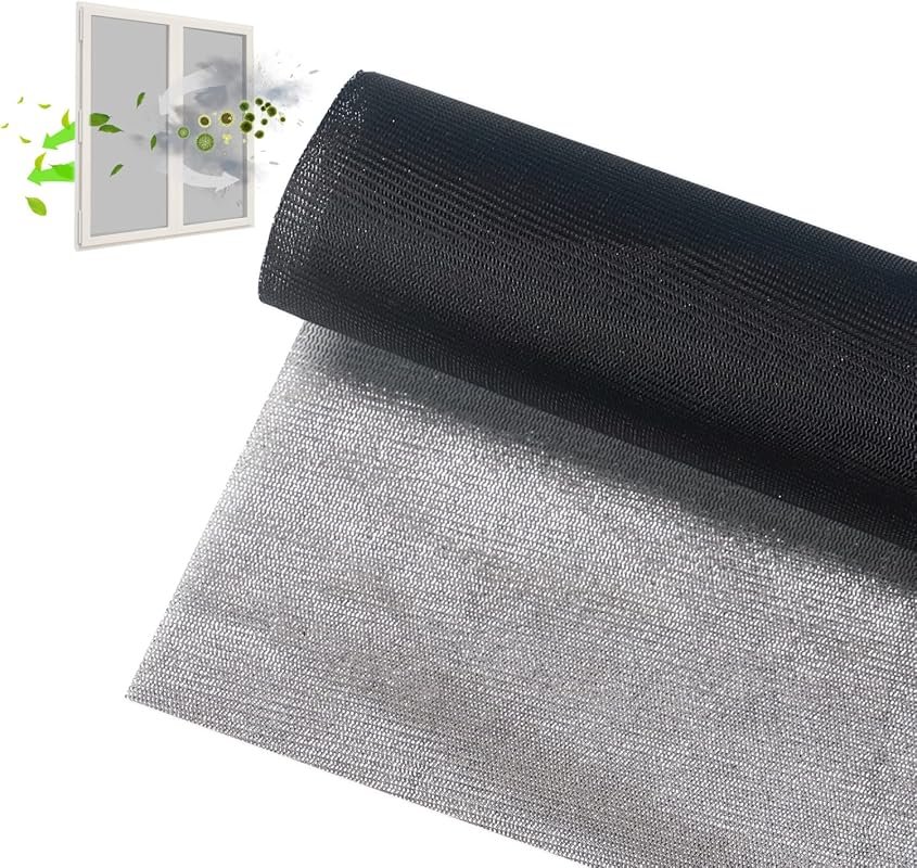 Solar Window Screen Mesh with Anti-UV Fabric, 53x118 Inches, Adjustabl