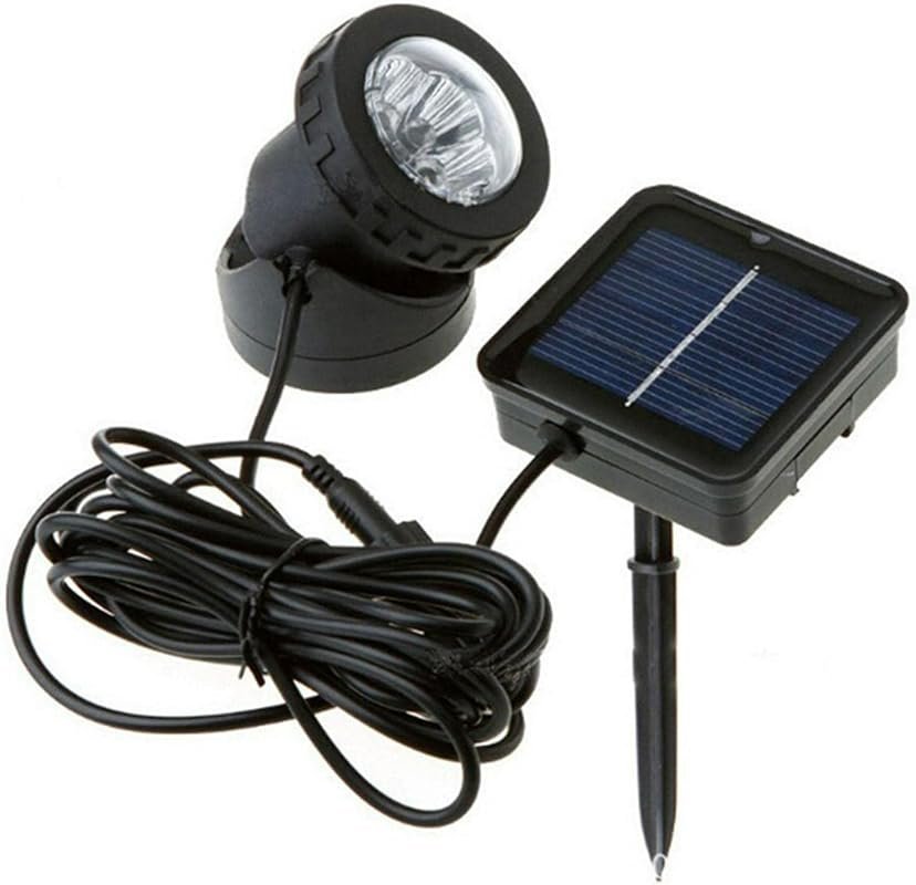 Pilarmuture Solar Pond Lights: Underwater Light with 6 LEDs, Waterproof Submersible Spotlight for Lawn, Garden, Ponds