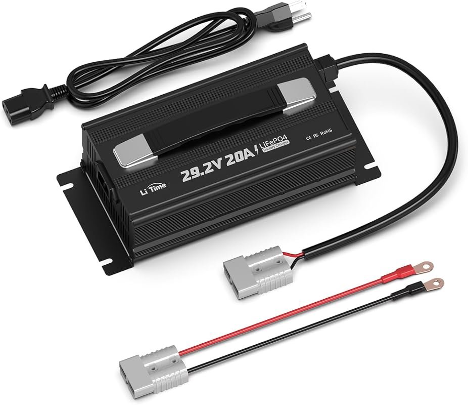 LiTime 24V 20A Lithium Battery Charger, 0V Activation, 29.2V Output AC