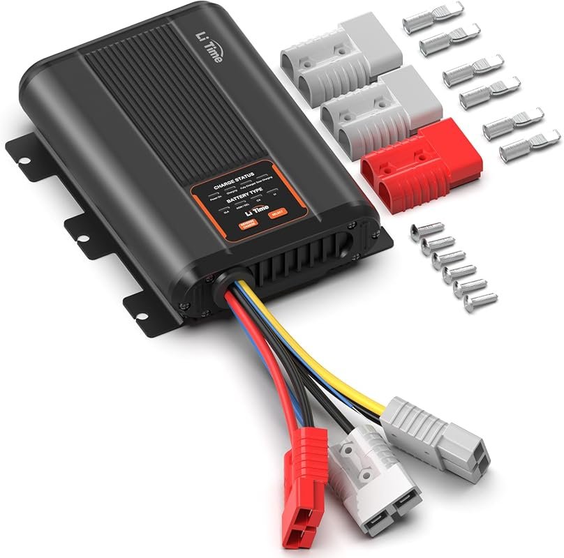 LiTime 12V 40A Lithium Battery Charger, 14.6V Output, Fast DC-DC, with MPPT