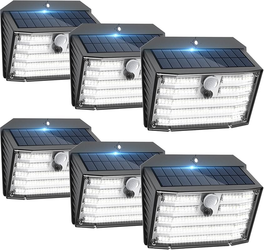 Solar Motion Lights Outdoor, Ultra Bright Fence Lights with Motion Sen
