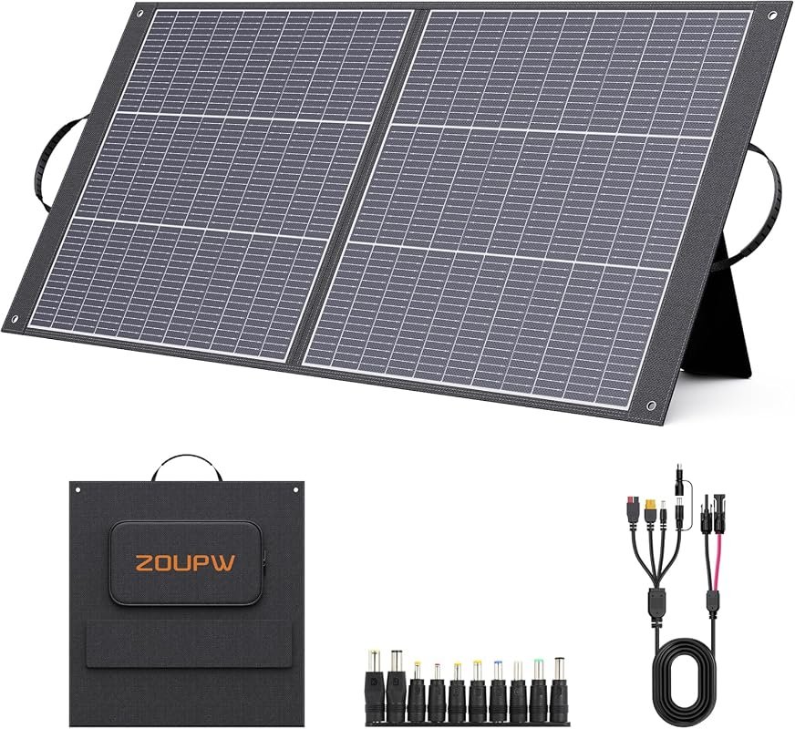 ZOUPW 100W Portable Solar Panel N-Type 16BB, 25% Efficiency, Ultraligh
