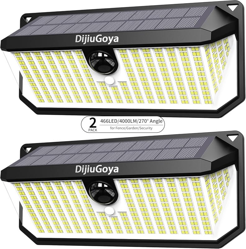 Generic 466 LED Solar Lights Outdoor with Motion Sensor, 2 Pack for Ya