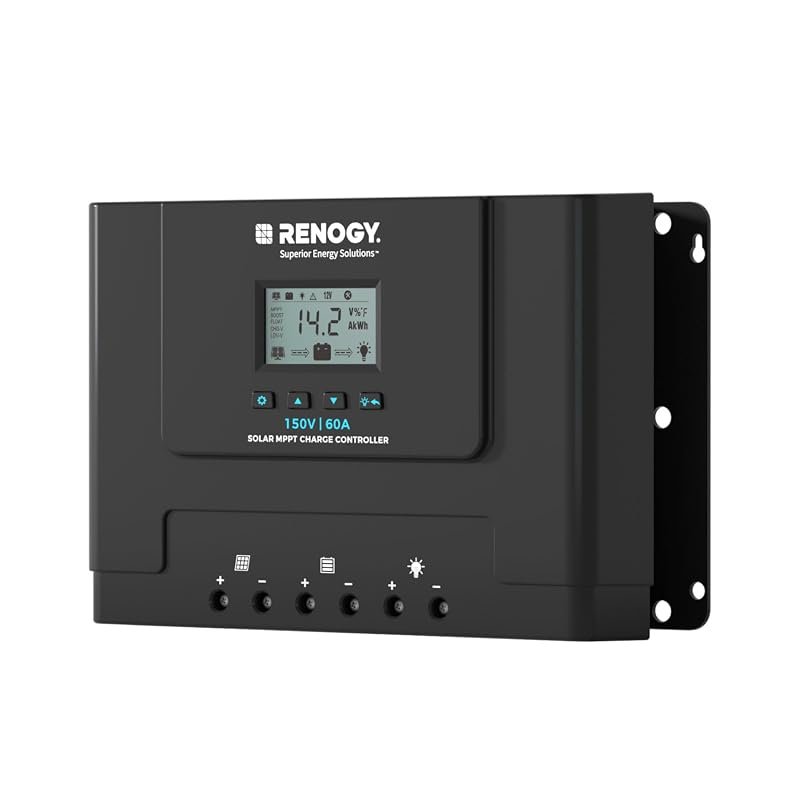 Renogy 60A MPPT Solar Charge Controller, Auto 12V-48V, 150V Input, Gel, Flooded, Lithium
