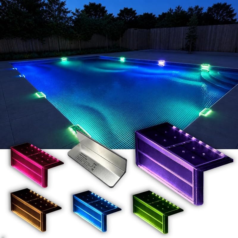 SHONE SHONELIGHTING Inground Pool Lights, RGB-W, 6-Pac