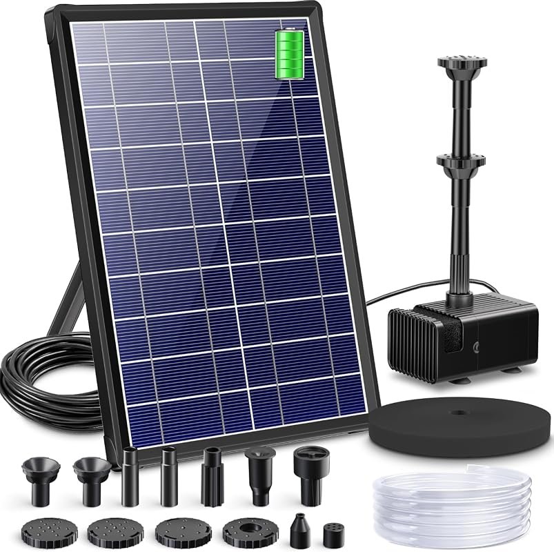 Biling 8W Solar Fountain Pump with 3600mAh Battery Backup for Outdoor