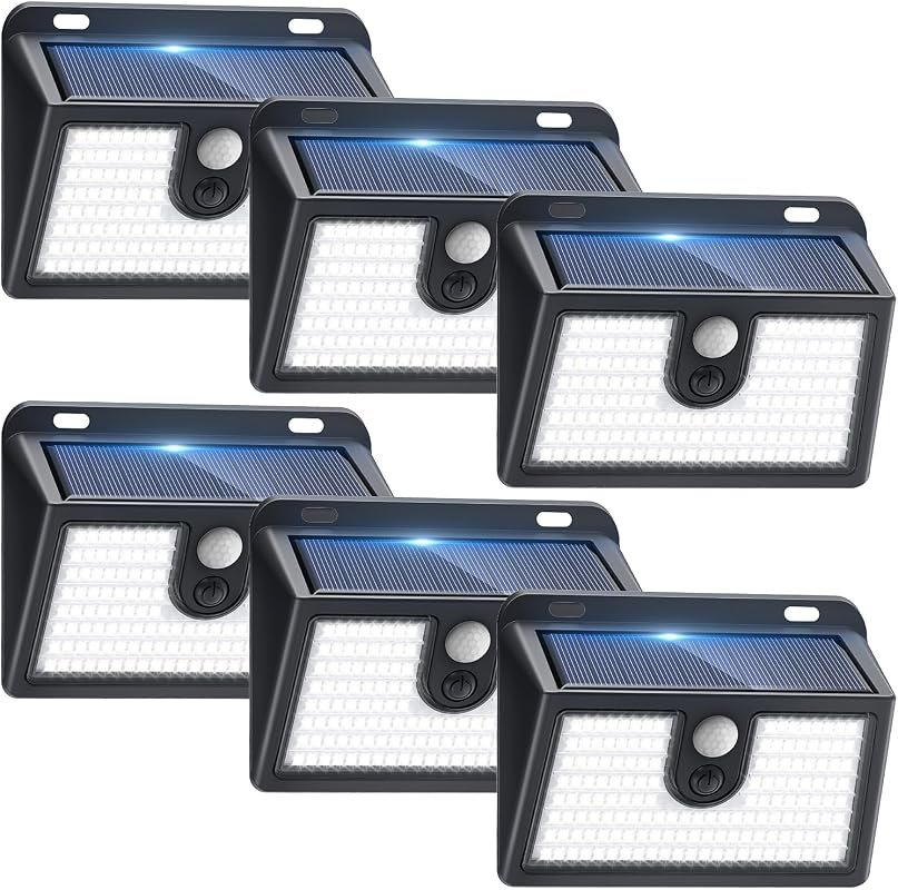 6-Pack Solar Motion Sensor Outdoor Lights: Super Bright, Waterproof, 3