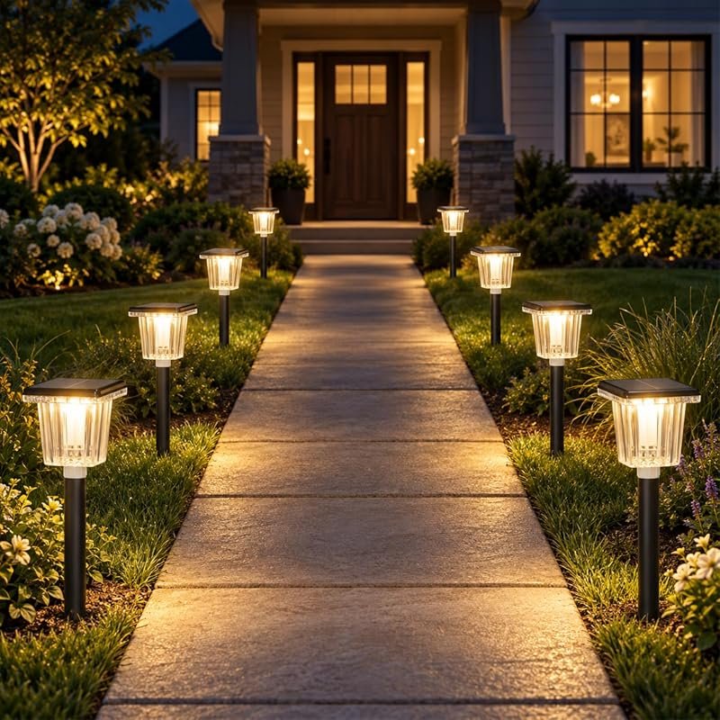 ALFIOT Solar Lights Outdoor 8-Pack Switchable Warm and Cool White IP65