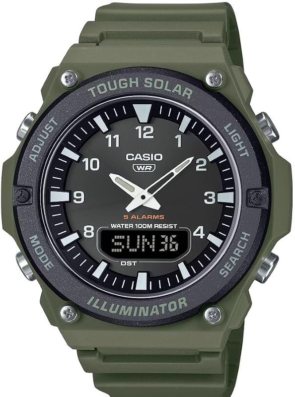 Casio AQ-S820W Series—Solar-Powered Analog-Digital Hybrid Watches with