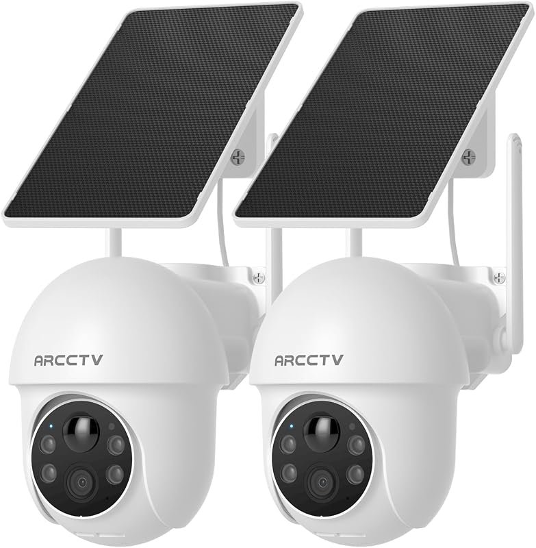 ARCCTV Solar Security Cameras Wireless Outdoor, 2-Pack Bundle for Sola