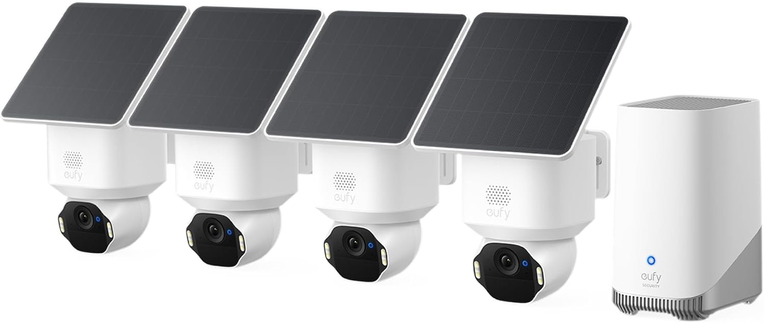 eufy Security SoloCam E42: 4-Cam Kit, 4K Solar Outdoor Security Camera