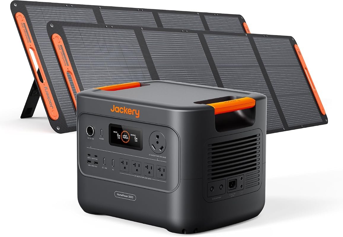 Jackery HomePower 3000 Portable Power Station with 2x200W Solar Panels