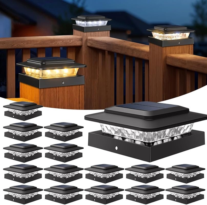 kolpop 4x4 Solar Post Cap Lights with 3 Color Temperatures and 2 Level