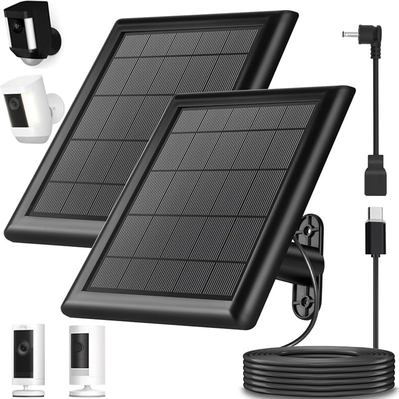 Ring 8W Solar Panel Charger for Ring Outdoor Cameras, 9.8-Inch Panel w