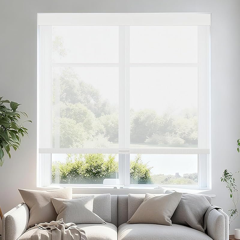 Persilux Free-Stop Cordless Roller Shades, Light Filtering with 5% Ope
