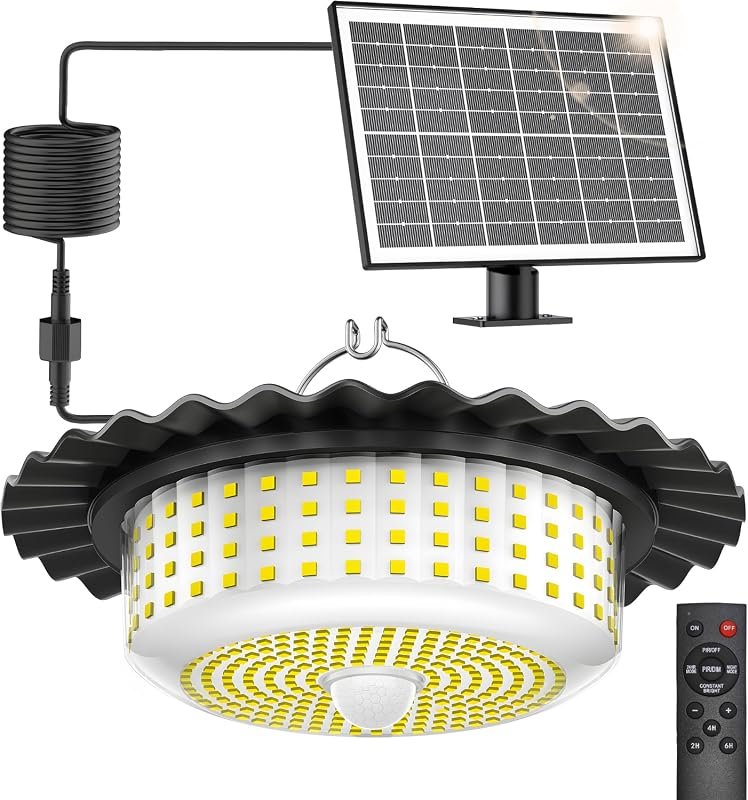 Solar Lights Outdoor Waterproof, 396 LED Shed Light for Indoor Outdoor