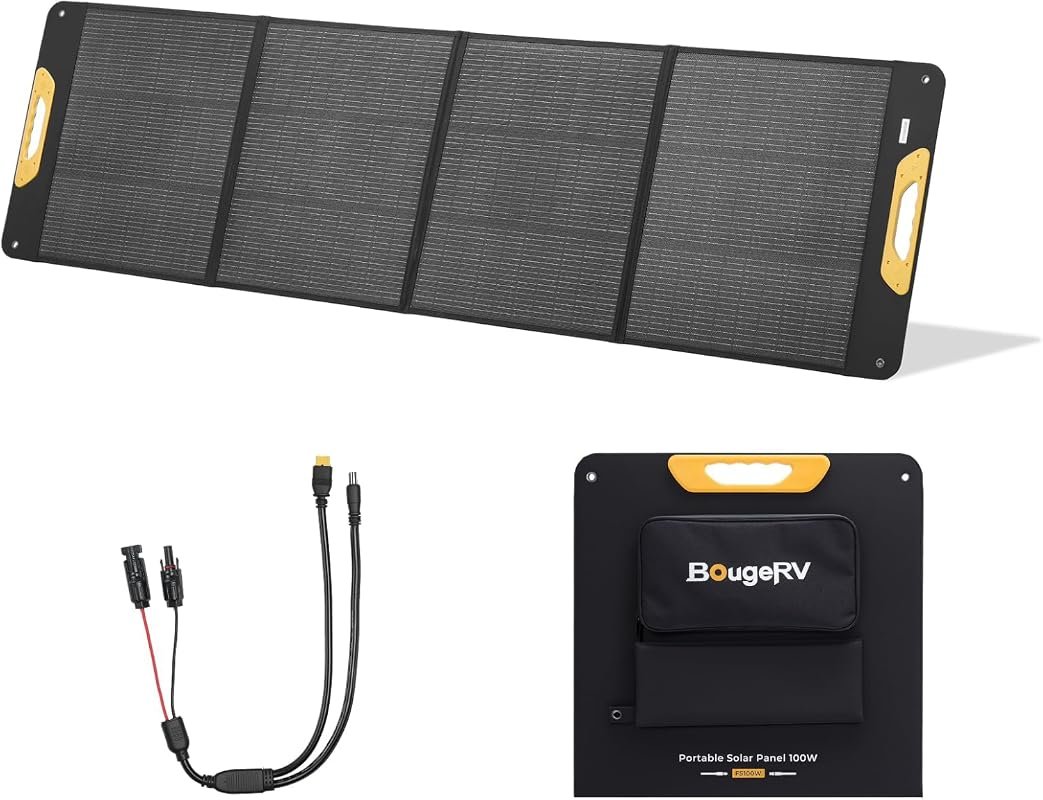BougeRV 200W Portable Solar Panel, N-Type Foldable Solar Charger with Fiberglass