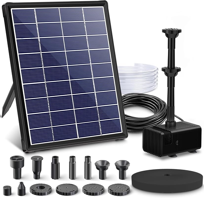 Biling 6.5W Solar Fountain for Bird Bath, Attracts Birds with Flowing Water