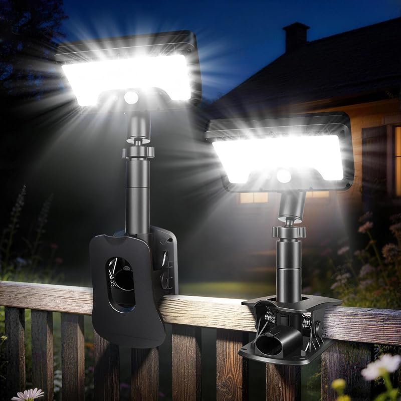 Akynite Clip-On Solar Lights Outdoor with Motion Sensor, 92 LEDs, 600L