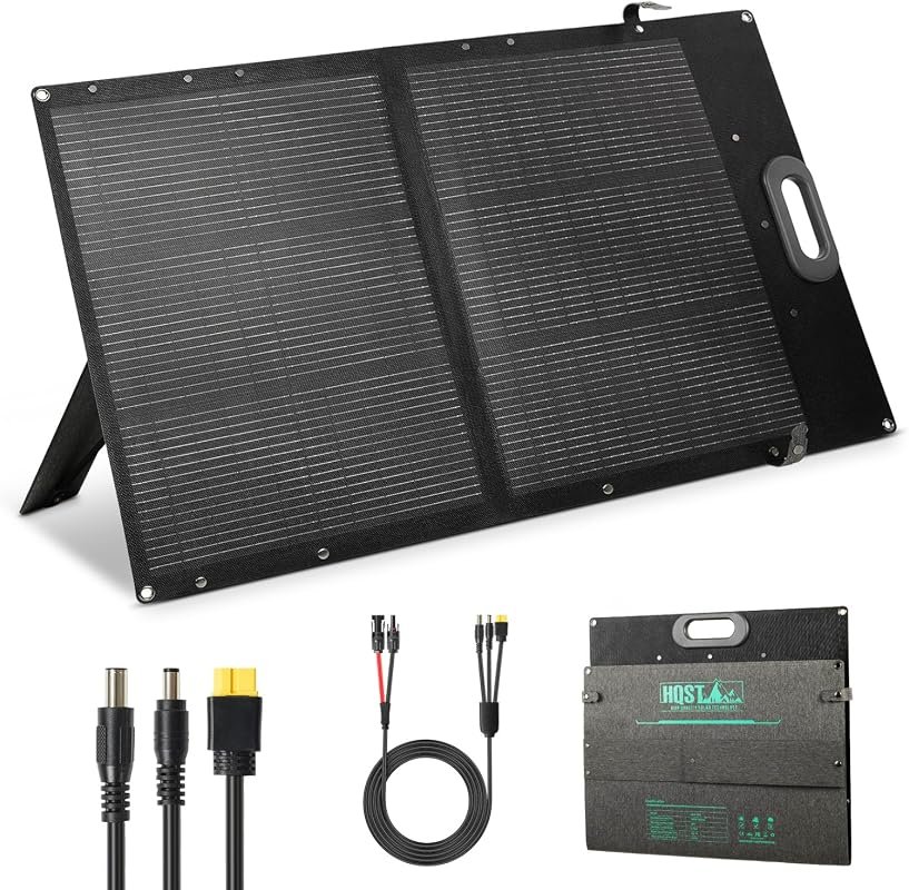 HQST 100W Portable Solar Panel, N-Type, 25% Efficiency, IP67 Waterproo