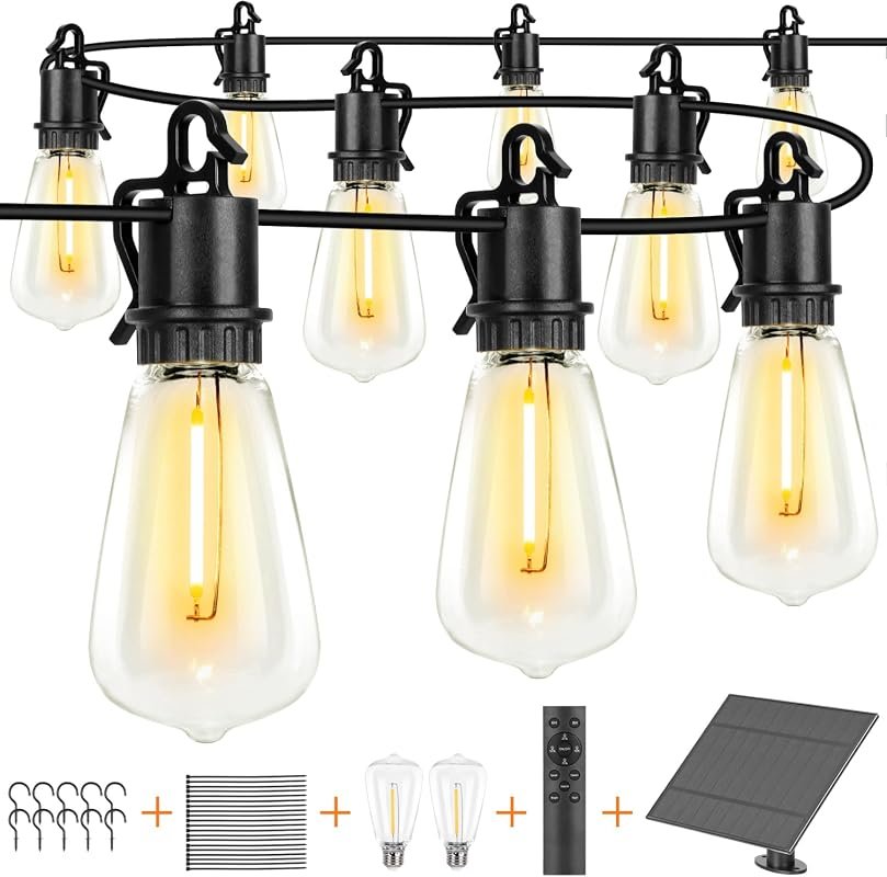 100FT Solar String Lights Outdoor Waterproof, Patio Lights Solar Powered with Remote