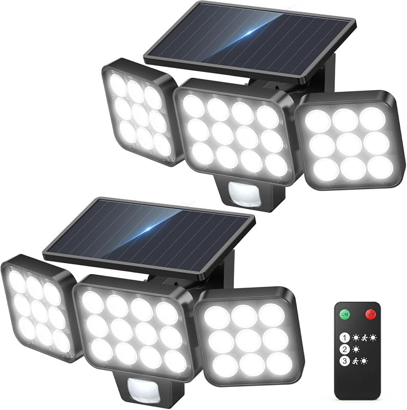 Generic 3500LM Solar Flood Lights with Motion Sensor, Remote Control, 