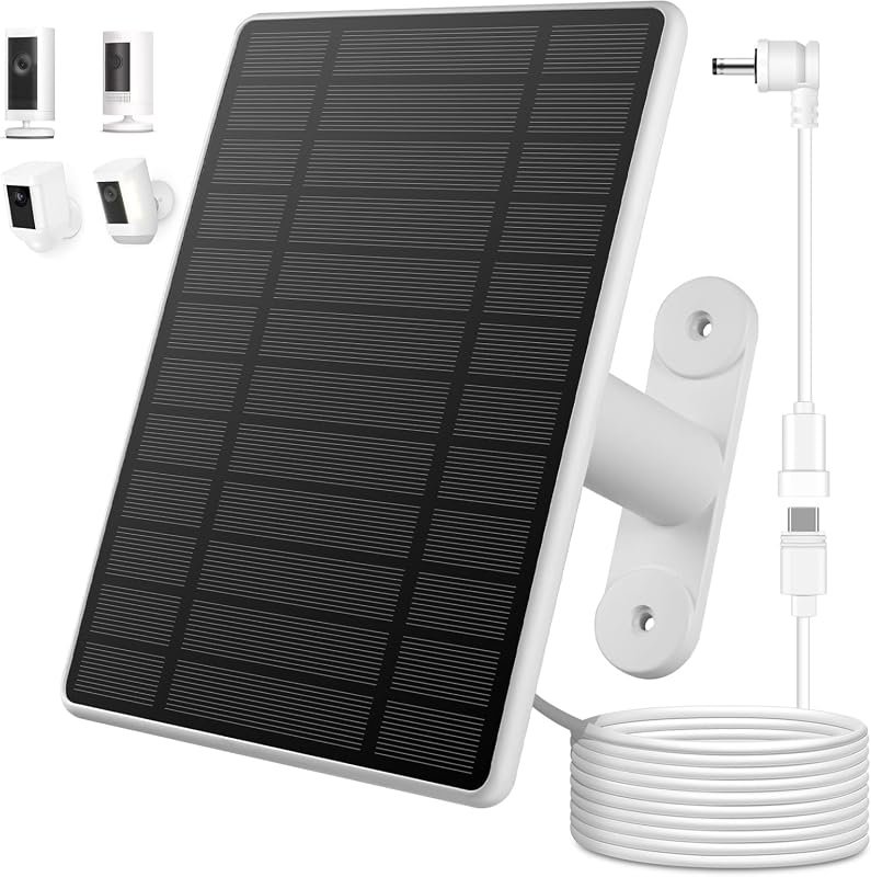 Ring 6W Solar Panel for Stick Up and Spotlight Cams, 360° Bracket, 10ft Cable