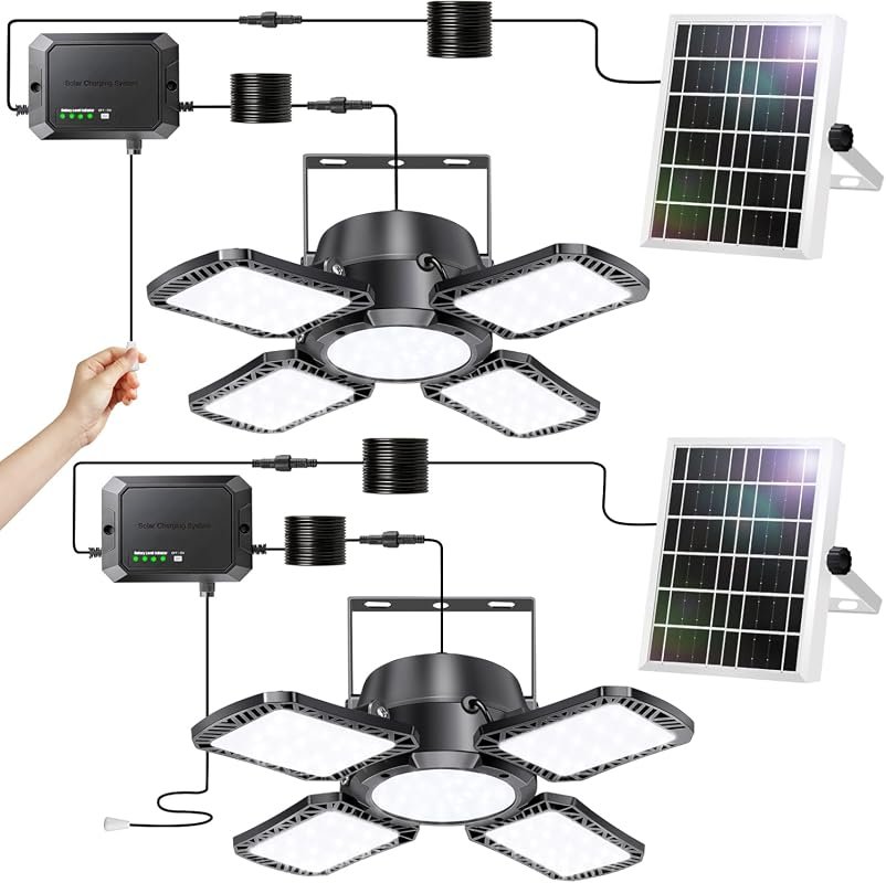 Versatile Solar Shed Light Pendant: 172 LED, Pull Switch, Indoor Outdo
