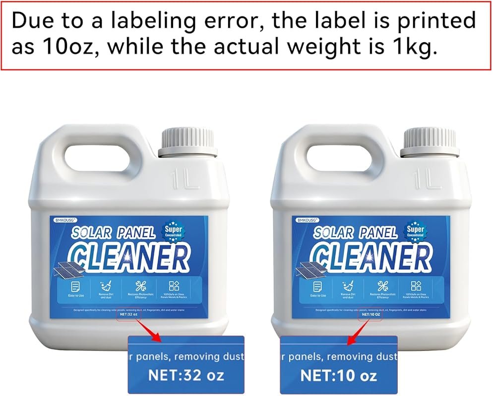 Solar Panel Cleaner for Glass, Acrylic and Photovoltaic Panels, 35 oz,