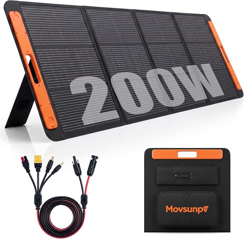 Portable 200W Solar Panel with 16BB N-Type ETFE, Foldable Charger for 