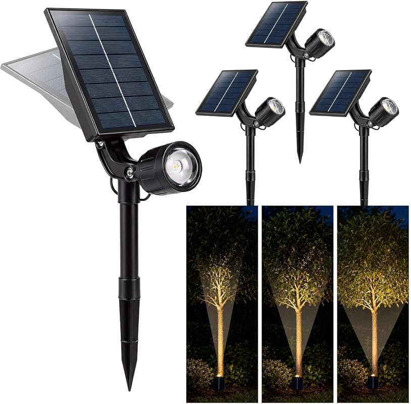 Generic Solar Outdoor Spot Lights, 3000K Warm White, 12–16 Hours Runtime, 200 lm