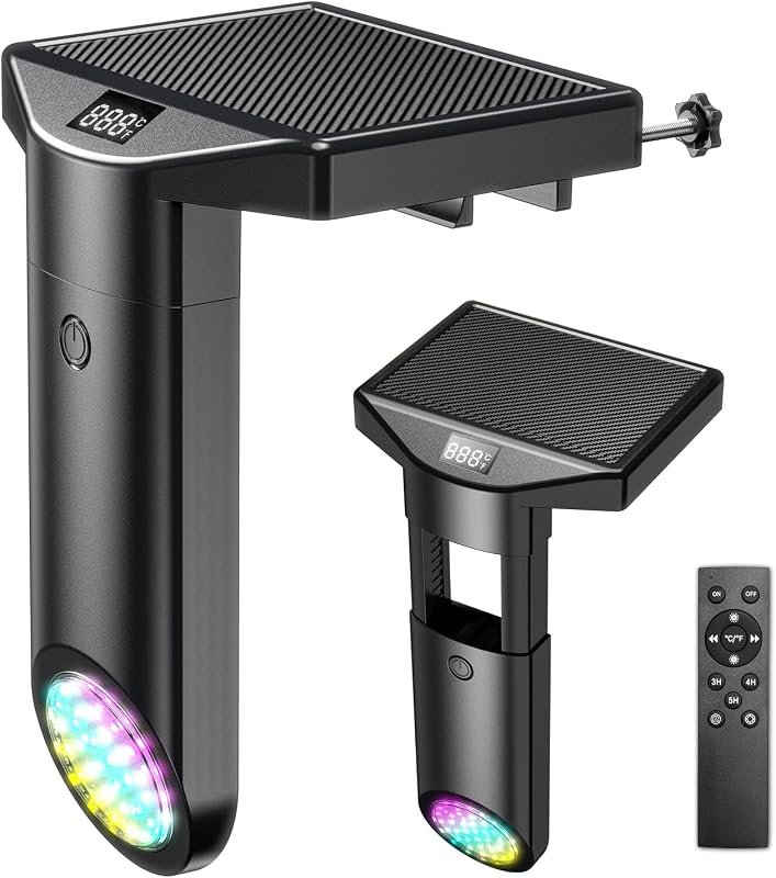 Uxon Extra Large Solar Pool Light with Temperature Display, IP68, 9 Colors, 4 Modes, 6000mAh Battery, Timer