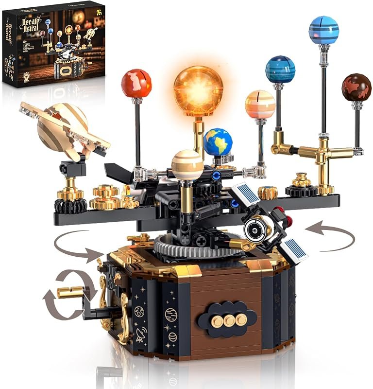 Gohero Solar System Building Set with Rotating LED Sun for Kids 8+