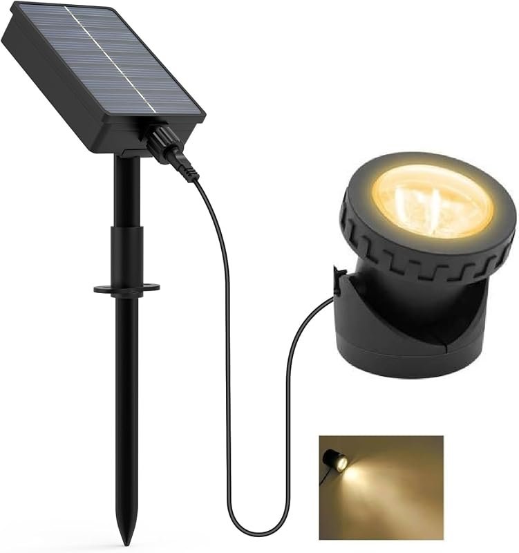Solar Warm White Pond Lights: 2500K Submersible IP68 Waterproof Fountain Lights for Ponds